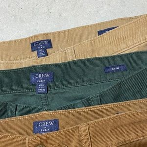 3 pairs of J Crew Flex slim fit cords